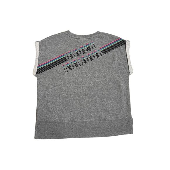 Under Armour Gray Crop Sleeveless Sweatshirt Size Youth Girl's Medium (10/12) - Picture 2 of 5